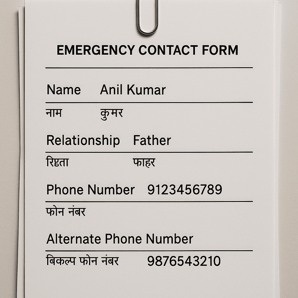 Emergency Contact Form